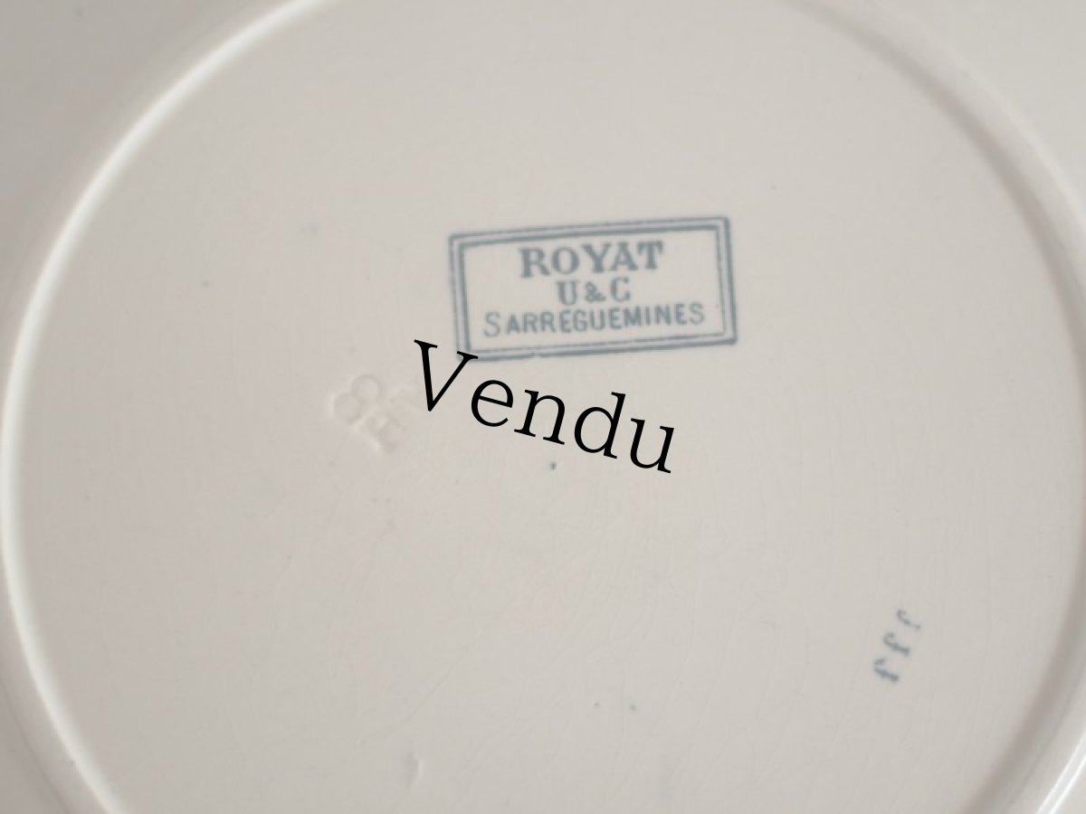 画像6: Sarreguemines U&C/ Royat / Plate / 25cm /France (6)