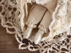 画像8: RARE!! mohair cloth body bisque head doll  /6 1/2 in (8)