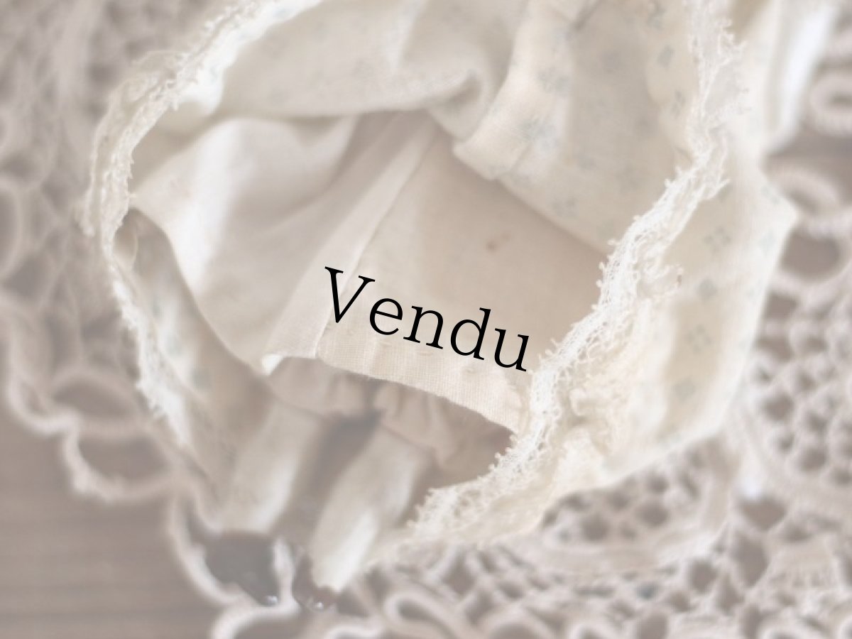 画像7: RARE!! mohair cloth body bisque head doll  /6 1/2 in (7)