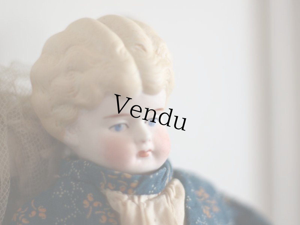 画像3: RARE!! Victorian Print Body China Head Doll / 13.5in /Germany (3)