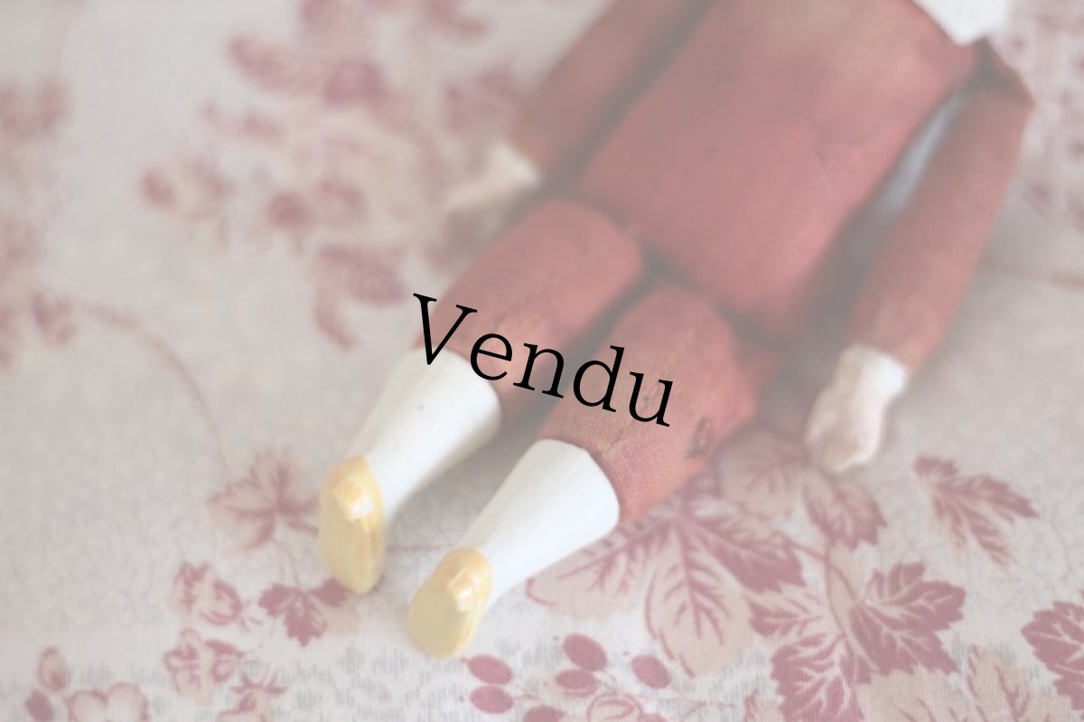 画像8: RARE!! Red cloth body doll / 6.5in / Germany (8)