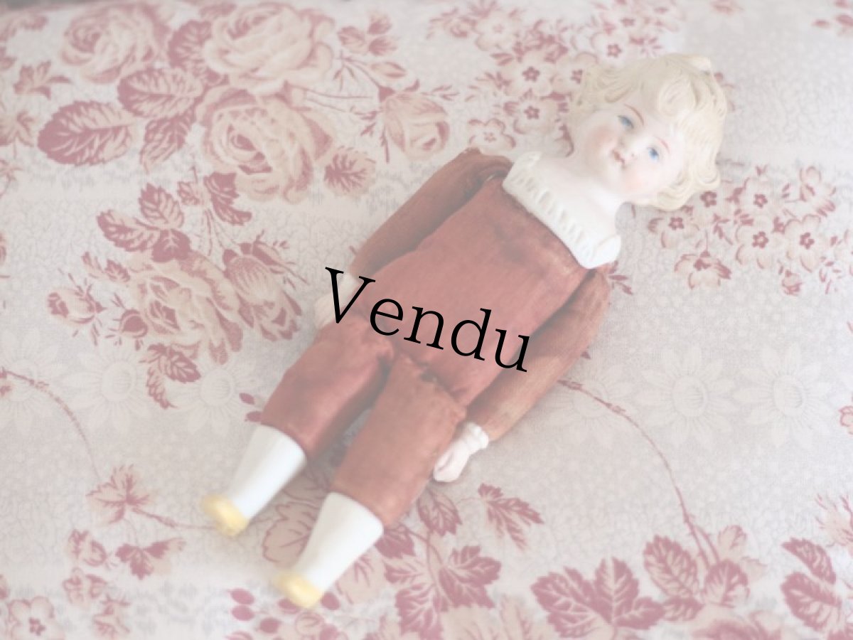 画像9: RARE!! Red cloth body doll / 6.5in / Germany (9)
