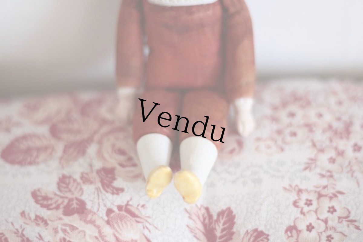 画像6: RARE!! Red cloth body doll / 6.5in / Germany (6)