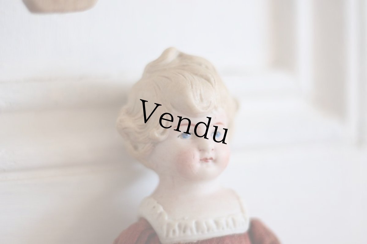 画像4: RARE!! Red cloth body doll / 6.5in / Germany (4)