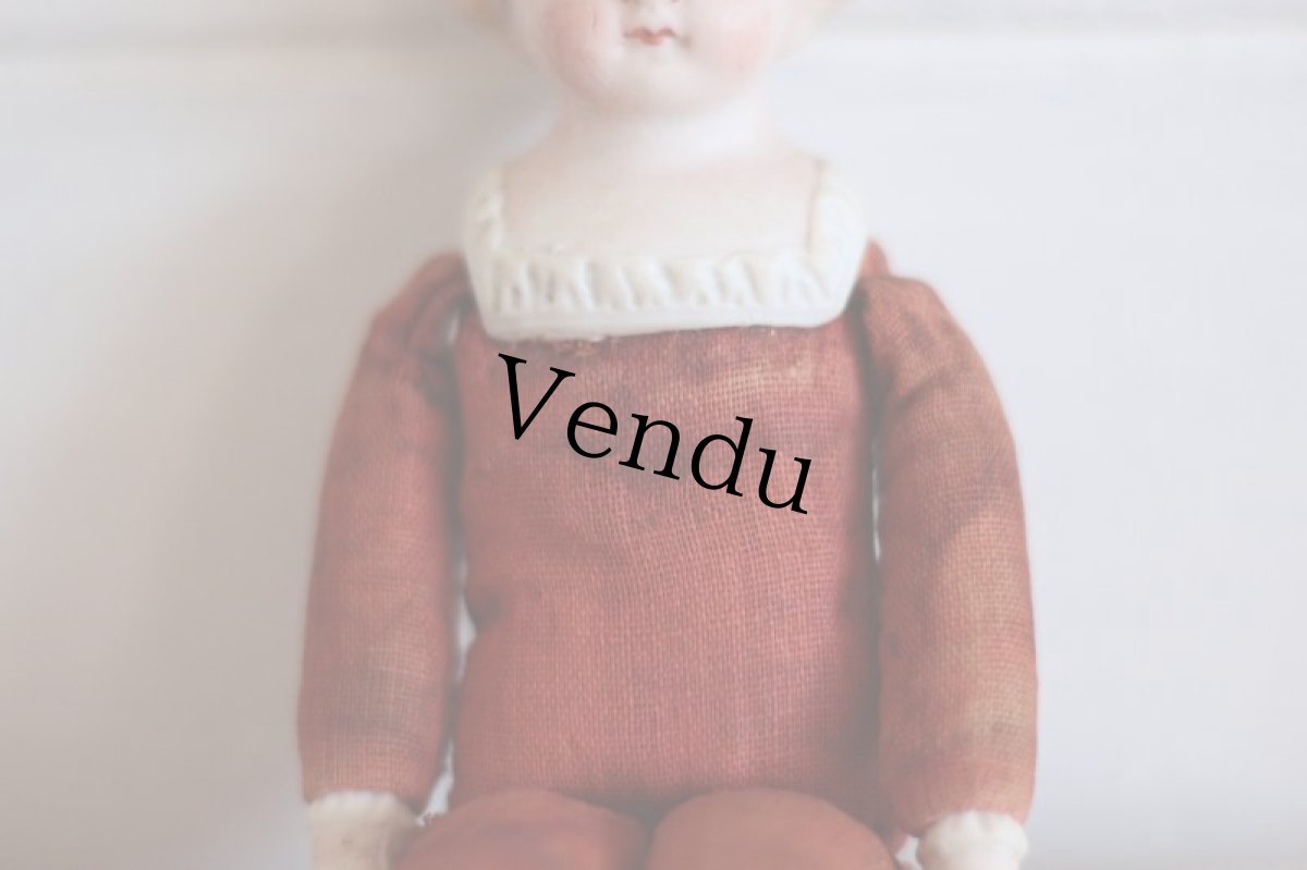 画像5: RARE!! Red cloth body doll / 6.5in / Germany (5)