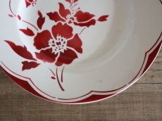 画像2: Gien Red Floral デザートプレートB/ 8 in / France (2)