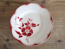 画像1: Gien Red Floral デザートプレートB/ 8 in / France (1)