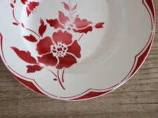 画像3: Gien Red Floral デザートプレートA/ 8 in / France (3)