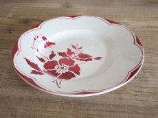 画像3: Gien Red Floral デザートプレートB/ 8 in / France (3)