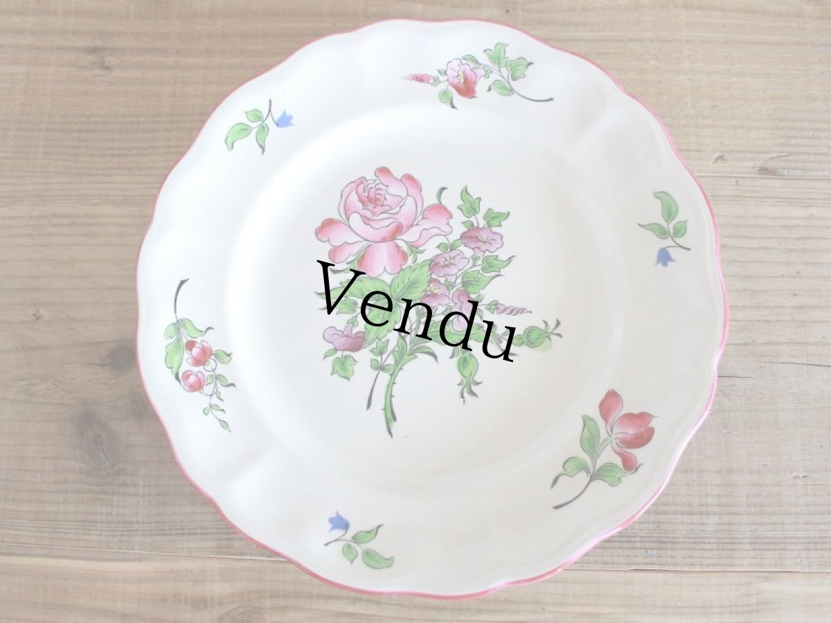 画像1: KG LUNEVILLE Plate Rose/ 9 1/2in /France (1)