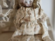 画像3: RARE!! mohair cloth body bisque head doll  /6 1/2 in (3)