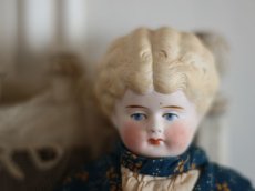 画像2: RARE!! Victorian Print Body China Head Doll / 13.5in /Germany (2)