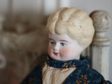 画像4: RARE!! Victorian Print Body China Head Doll / 13.5in /Germany (4)