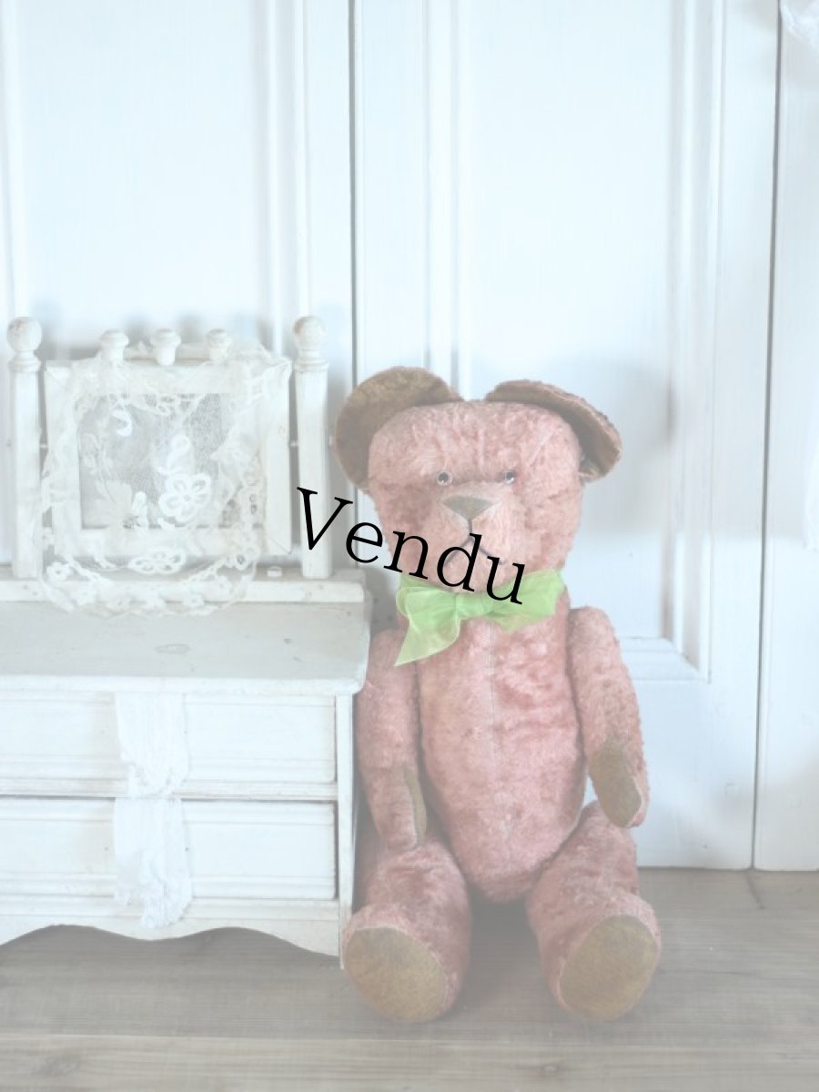 画像1: Cute!! French Antique Pink Bear / France (1)