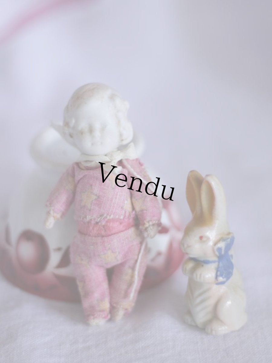 画像1: Bisque Doll&Lapin set//--sale-- (1)