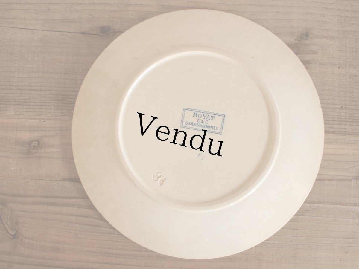 画像7: Sarreguemines U&C/ Royat / Plate / 25cm /France (7)