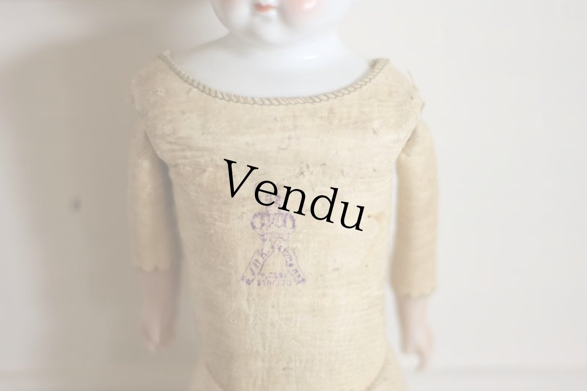 画像5: RARE!! Kestner leather body China Head Doll / 12.5in /Germany (5)