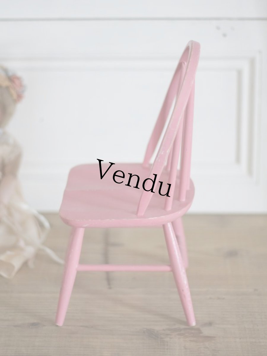 画像4: Doll house Pink wood chair / France (4)
