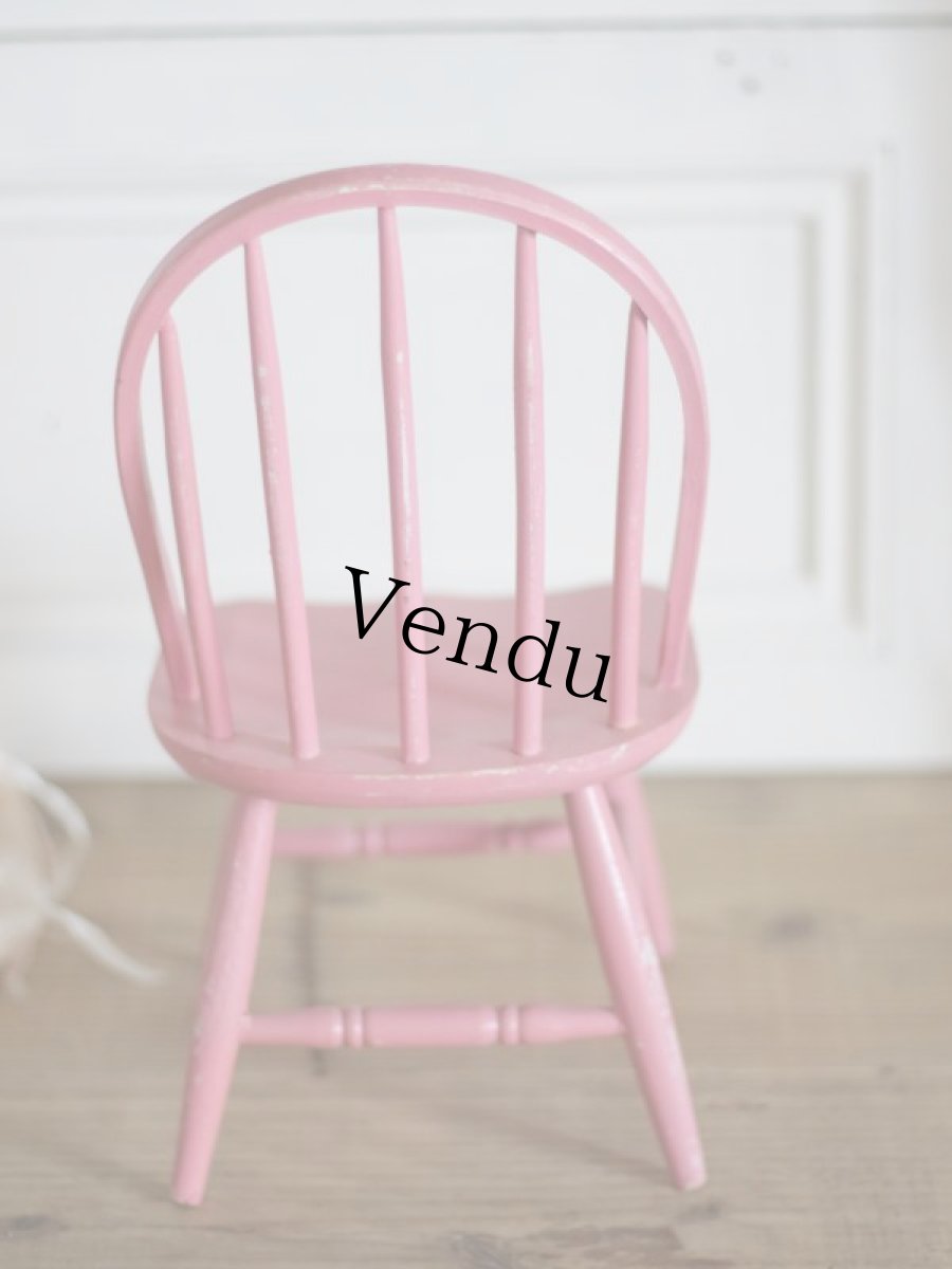 画像5: Doll house Pink wood chair / France (5)