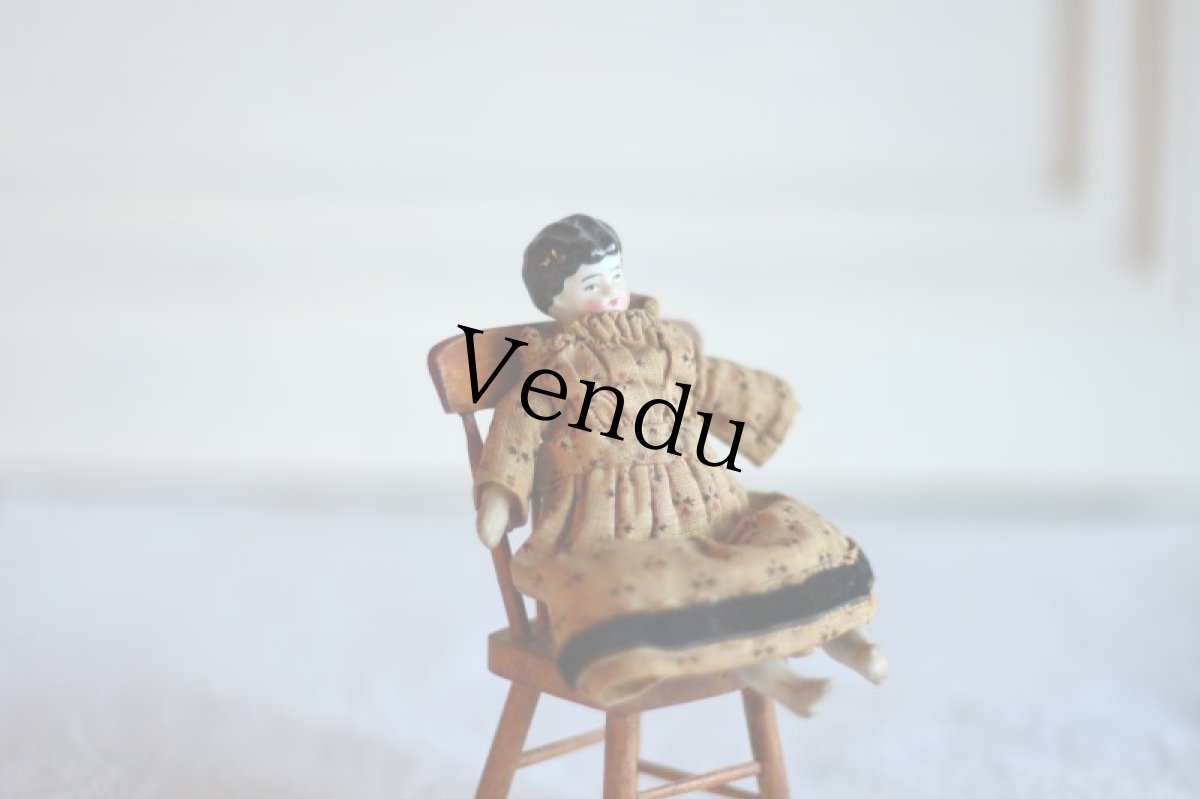 画像4: RARE!! Old Mini China head doll&Chair Set/Germany (4)