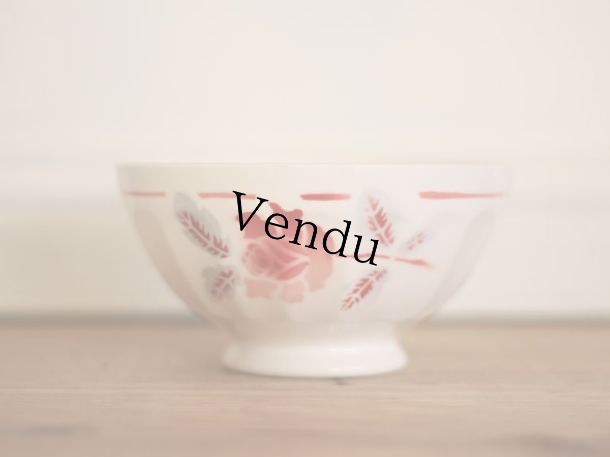 画像1: 橋本さま専用カート//Rose Cafe au lait bowl / France (1)