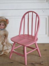 画像2: Doll house Pink wood chair / France (2)