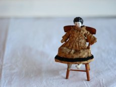 画像1: RARE!! Old Mini China head doll&Chair Set/Germany (1)