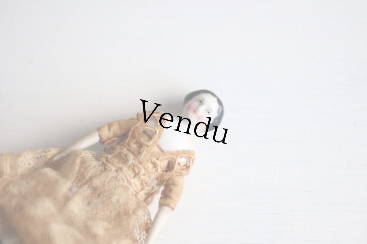 画像8: Old Mini China head doll&Chair Set/Germany (8)