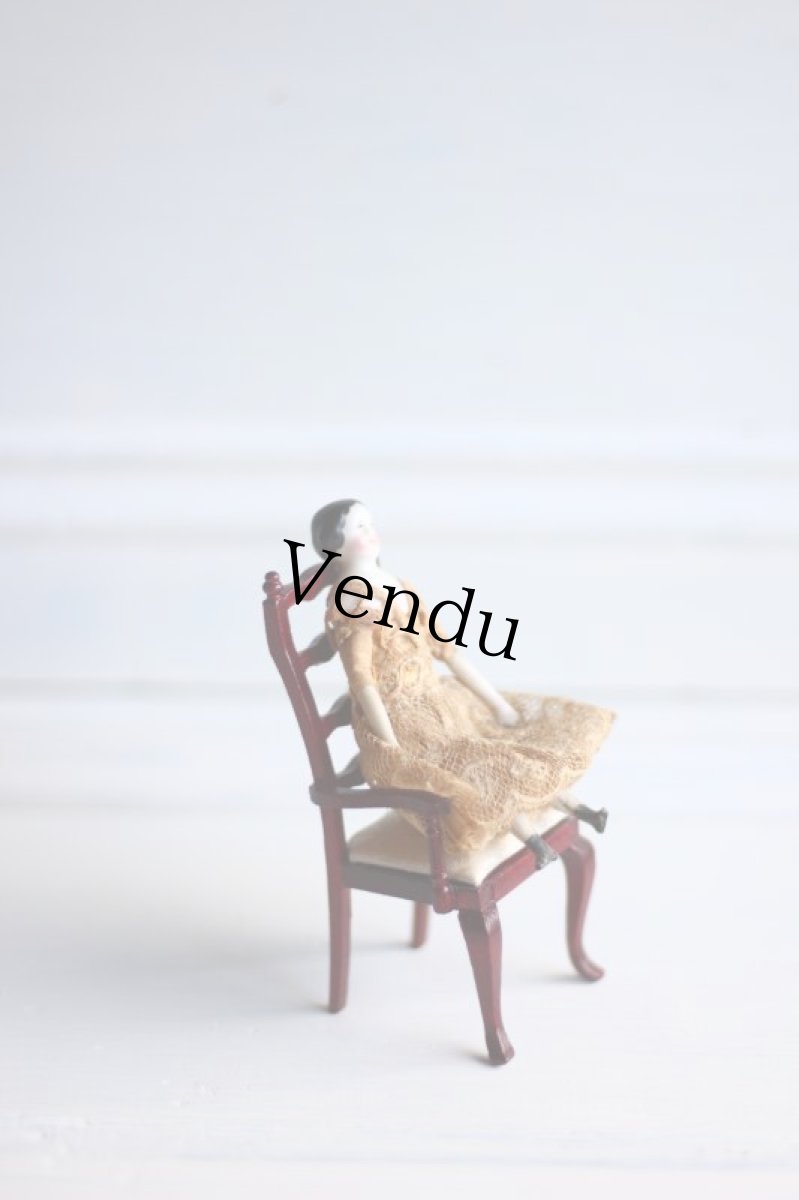 画像5: Old Mini China head doll&Chair Set/Germany (5)