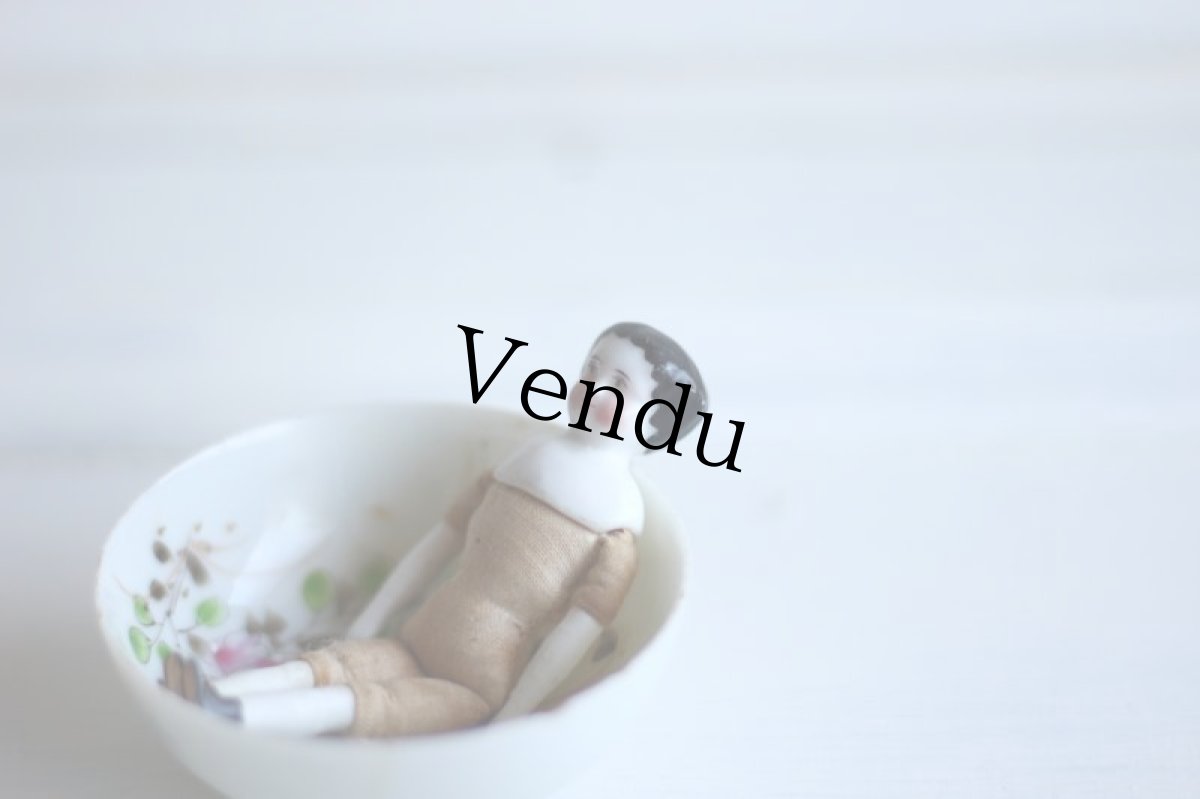 画像9: RARE!! Old Mini China head doll&小さな器 Set/Germany (9)