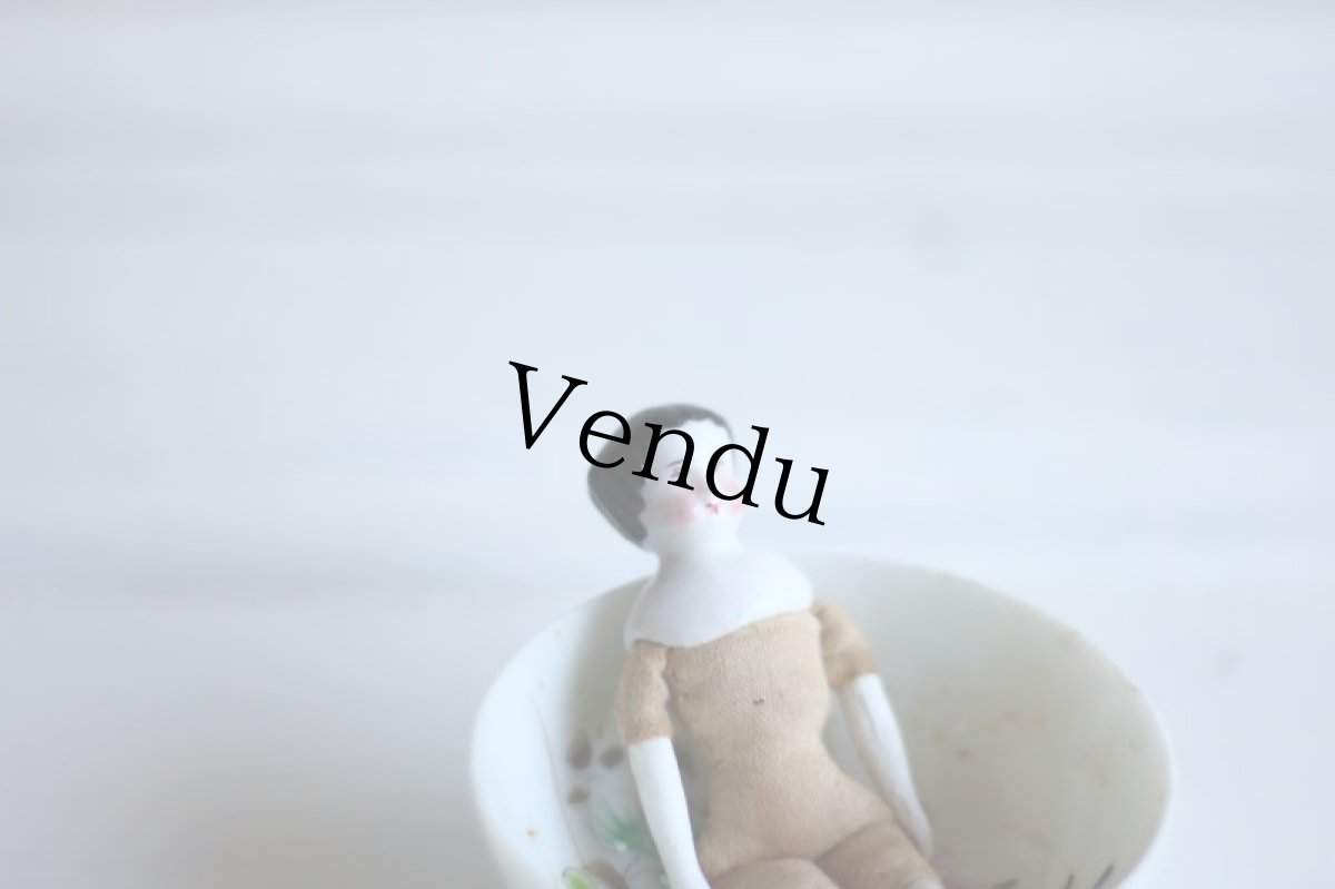 画像8: RARE!! Old Mini China head doll&小さな器 Set/Germany (8)