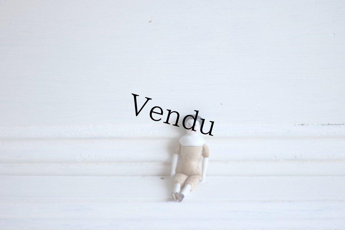 画像2: RARE!! Old Mini China head doll&小さな器 Set/Germany (2)