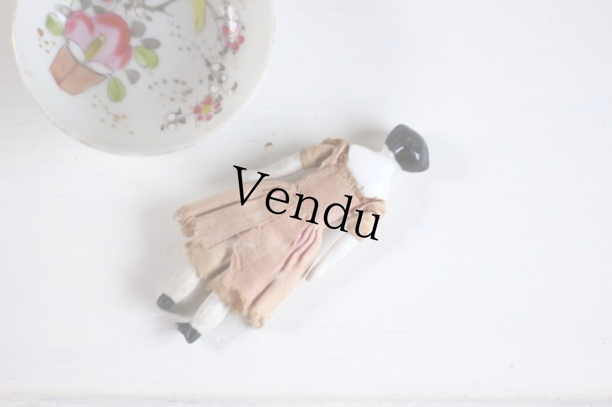 画像7: RARE!! Old Mini China head doll&小さな器 Set/Germany (7)