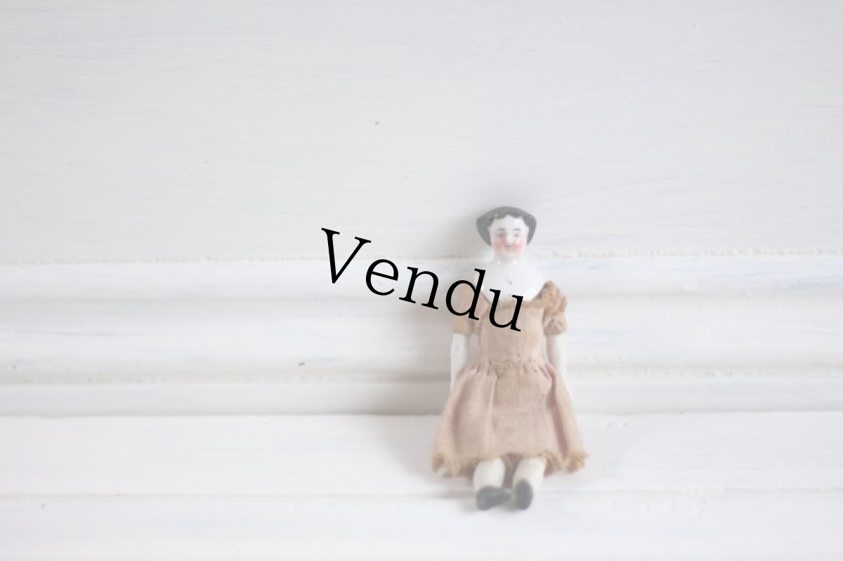 画像2: RARE!! Old Mini China head doll&小さな器 Set/Germany (2)