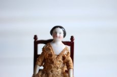 画像2: Old Mini China head doll&Chair Set/Germany (2)