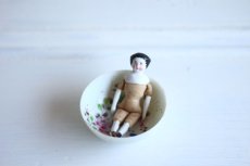画像1: RARE!! Old Mini China head doll&小さな器 Set/Germany (1)