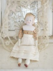 画像1: Rare!! Hertwig Print body china head doll //7in (1)