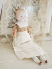 画像2: Rare!! Hertwig Print body china head doll //7in (2)