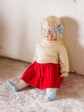 画像4:  Blue ribbon All bisque doll  // 6.5in (4)