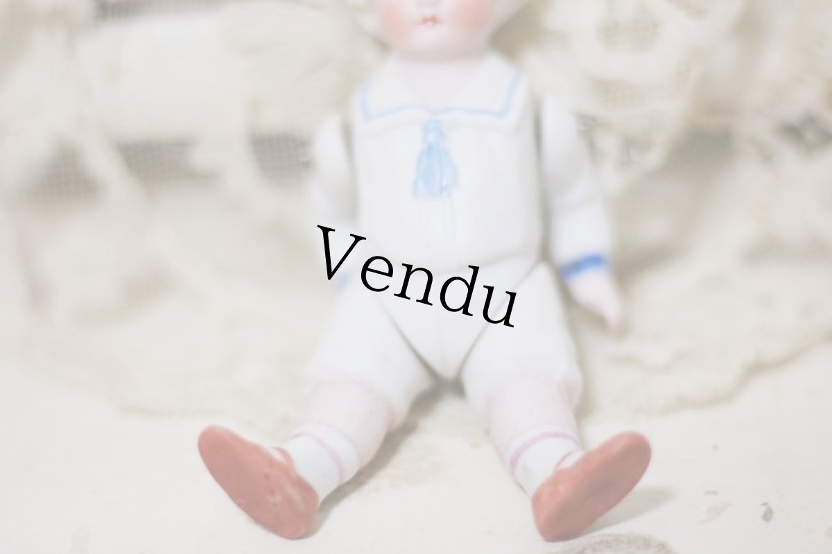 画像5: Hertwig All Bisque Doll //sailor blue ribbon//4.5in (5)