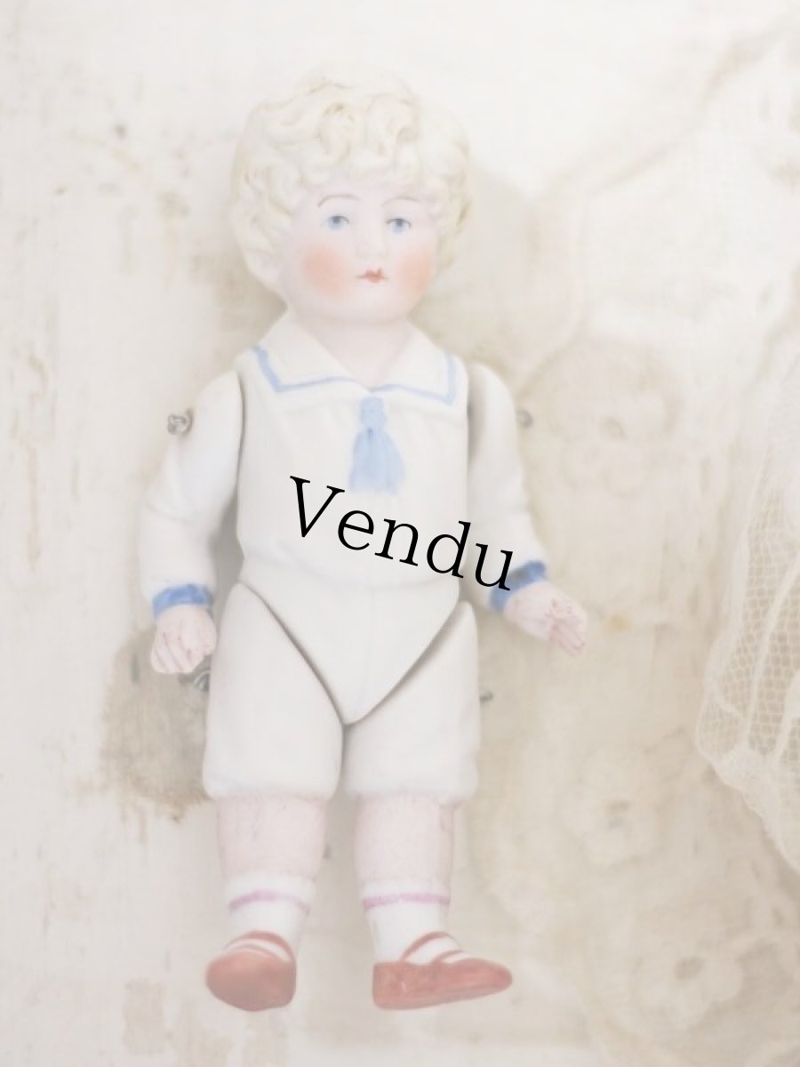 画像6: Hertwig All Bisque Doll //sailor blue ribbon//4.5in (6)