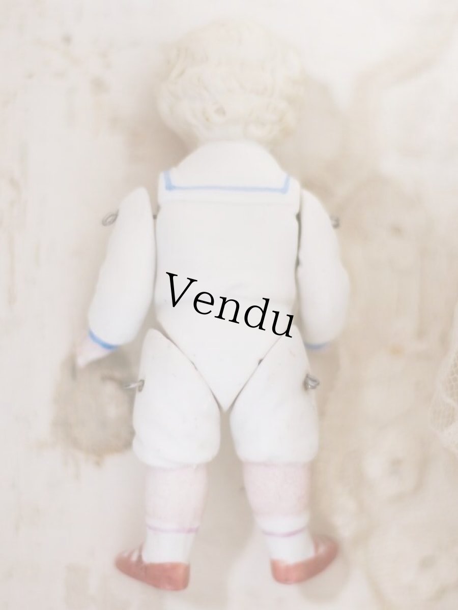 画像7: Hertwig All Bisque Doll //sailor blue ribbon//4.5in (7)