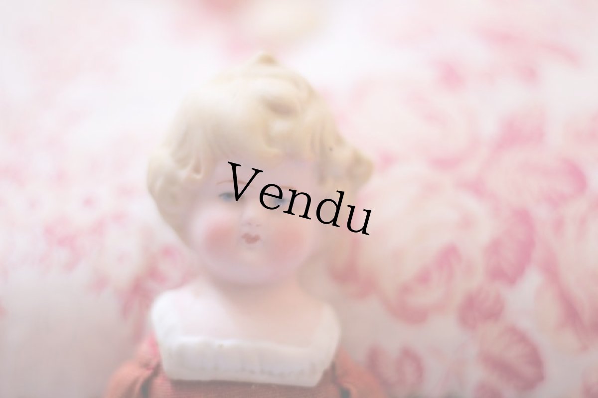 画像2: RARE!! Red Body & Blond Hear & Race Shoulder China head doll //7in (2)