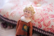 画像4: RARE!! Red Body & Blond Hear & Race Shoulder China head doll //7in (4)