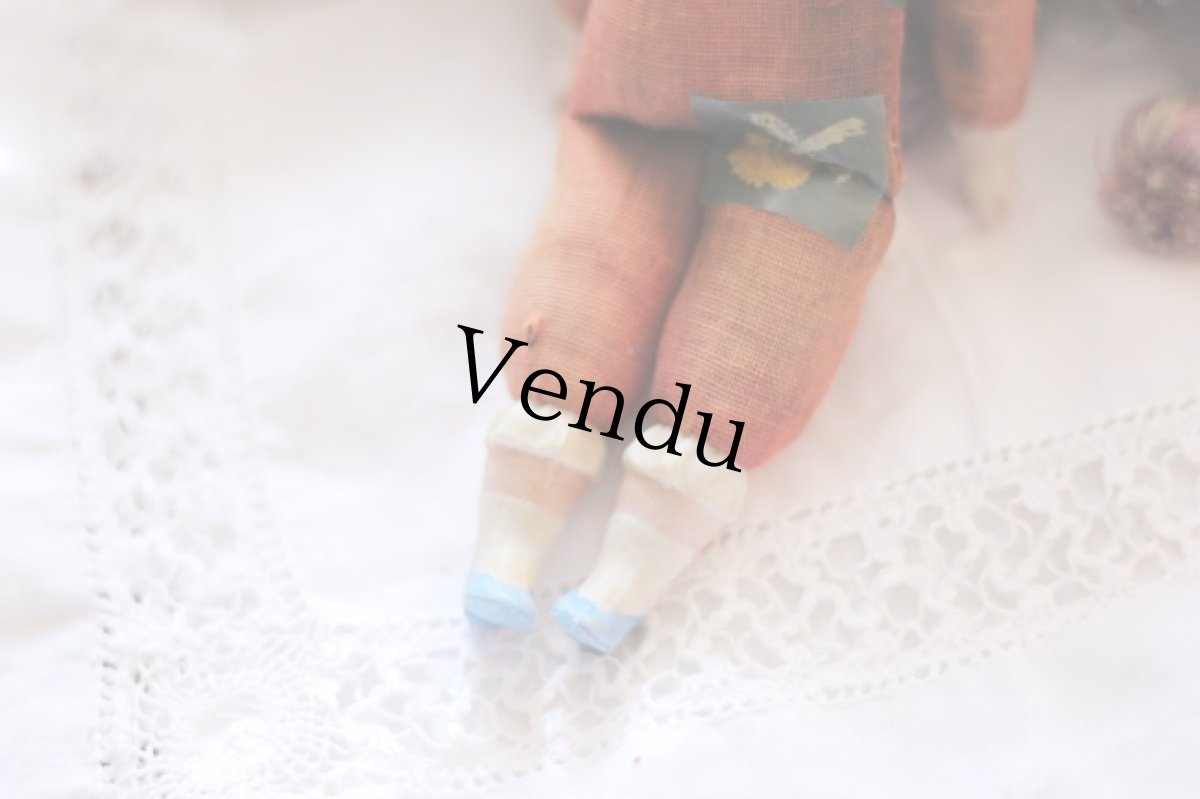 画像8: RARE!! Red Body & Blond Hear & Race Shoulder China head doll //7in (8)