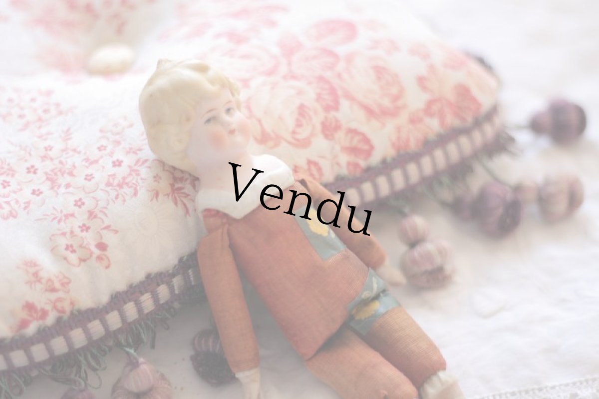 画像3: RARE!! Red Body & Blond Hear & Race Shoulder China head doll //7in (3)