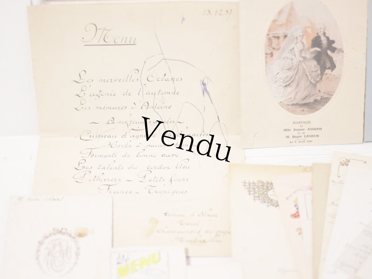 画像2: Wedding menu etc アソート/ France (2)