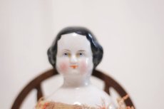 画像2: Rare!Classic China head doll & Chair SET //9.5in (2)