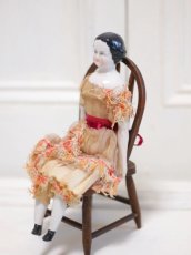 画像4: Rare!Classic China head doll & Chair SET //9.5in (4)