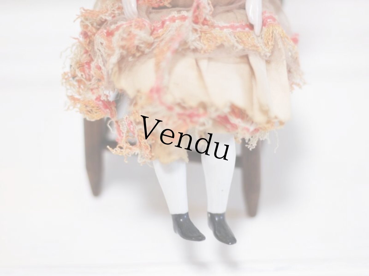 画像7: Rare!Classic China head doll & Chair SET //9.5in (7)